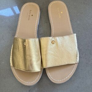 Kate Spade Gold Slides Size 9